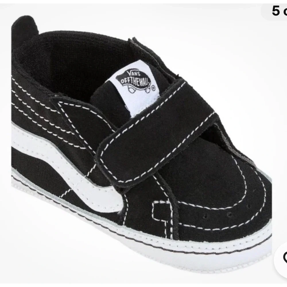 NEW Vans Sk8-Hi Crib Shoes Infant Size 4 Black True White VN0A346P6BT New